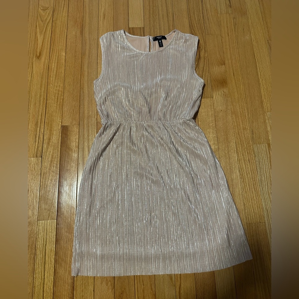 Aqua Girls Beige Shimmer Sleeveless Dress Size XL